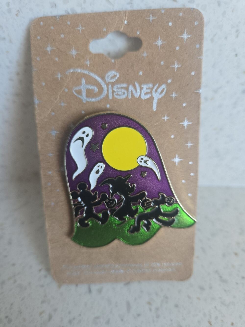 Disney 2023 Mickey Mouse Silhouette Bats Scenic Enamel Pin, New